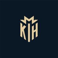 kh inicial para logotipo de escritório de advocacia, logotipo de advogado, ideias de design de logotipo de advogado vetor