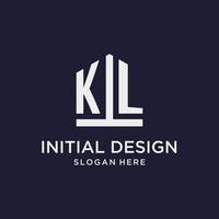 kl design de logotipo de monograma inicial com estilo de forma de pentágono vetor