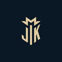 jk inicial para logotipo de escritório de advocacia, logotipo de advogado, ideias de design de logotipo de advogado vetor