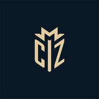 cz inicial para logotipo de escritório de advocacia, logotipo de advogado, idéias de design de logotipo de advogado vetor