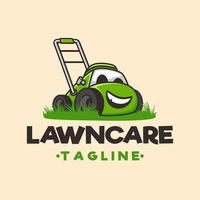 personagens de desenhos animados de lawncare, estilo de design plano de mascote vetor