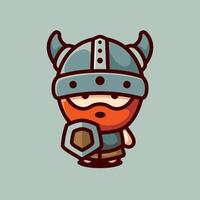 personagem de desenho animado de mascote de bebê viking, estilo de design plano vetor