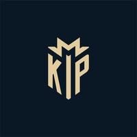 kp inicial para logotipo de escritório de advocacia, logotipo de advogado, ideias de design de logotipo de advogado vetor