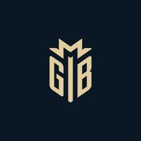 gb inicial para logotipo de escritório de advocacia, logotipo de advogado, ideias de design de logotipo de advogado vetor