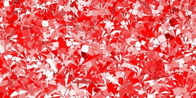 textura vector vermelho claro com triângulos aleatórios.