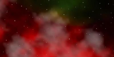 textura vector verde e vermelho escuro com lindas estrelas.