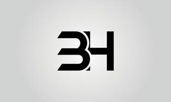 design de logotipo bh. modelo de vetor livre de design de ícone de logotipo de letra inicial bh.