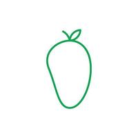 eps10 verde vetor manga fruta abstrato linha arte ícone isolado no fundo branco. símbolo de contorno maduro ou tropical em um estilo moderno simples e moderno para o design do seu site, logotipo e aplicativo móvel