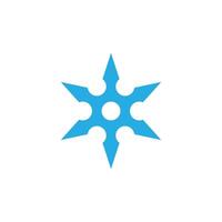 eps10 azul vector ninja shuriken jogando ícone abstrato estrela isolado no fundo branco. símbolo de shuriken de metal em um estilo moderno simples e moderno para o design do seu site, logotipo e aplicativo móvel