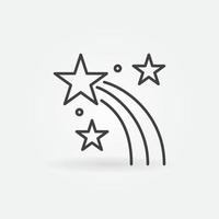 ícone ou logotipo do conceito de vetor linear estrela cadente de natal