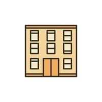 ícone colorido de conceito de vetor de construção de vários andares