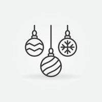 ícone de conceito de vetor de bolas de natal em estilo de linha fina