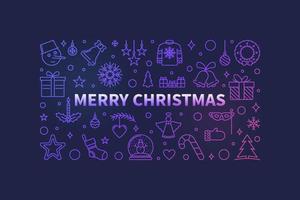 feliz natal ilustração colorida vetorial - banner de natal vetor