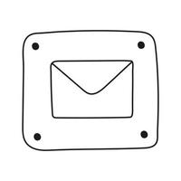 mão desenhada mensagem de ícone de ilustração vetorial, envelope. vetor