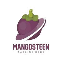 design de logotipo de mangostão, vetor de frutas frescas para a saúde da pele, ilustração de marca de loja de frutas e medicina natural da pele