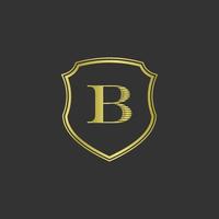 iniciais b elegante logotipo dourado vetor