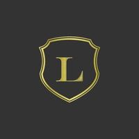 iniciais l elegante logotipo dourado vetor