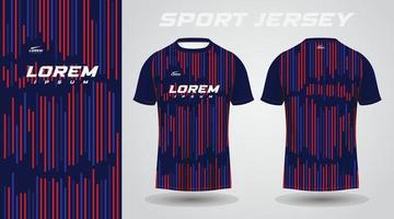 design de camisa esportiva de camisa azul vermelha vetor