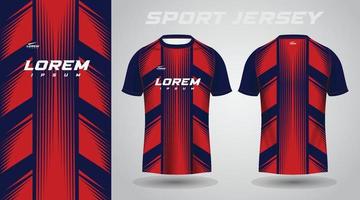 design de camisa esportiva de camisa azul vermelha vetor