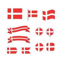 coleção de bandeiras dinamarquesas vetor