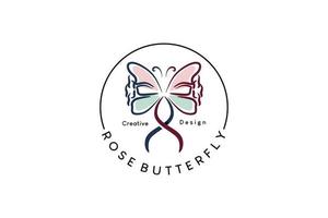 design de logotipo de ilustração vetorial de borboleta desenhada de mão vetor