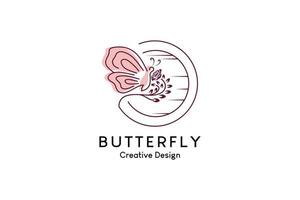 design de logotipo de ilustração vetorial de borboleta minimalista vetor