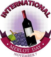 design de cartaz do dia internacional do merlot vetor