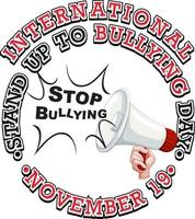 internacional stand up to bullying day design de cartaz vetor