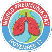 design de logotipo do dia mundial da pneumonia vetor