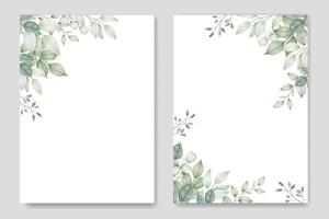 modelo de cartão de convite de casamento floral aquarela vetor