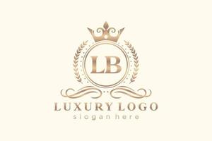 modelo de logotipo de luxo real de letra inicial lb em arte vetorial para restaurante, realeza, boutique, café, hotel, heráldica, joias, moda e outras ilustrações vetoriais. vetor