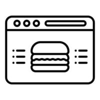 estilo de ícone de blog de comida vetor