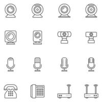 conjunto de ícones de linha de dispositivo eletrônico vetor