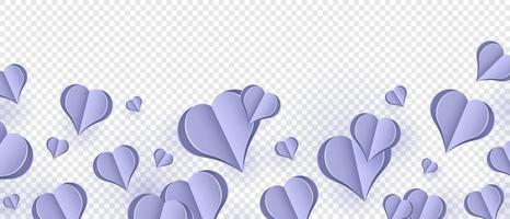 elementos de papel em forma de coração voando no fundo rosa. símbolos vetoriais de amor para mulheres felizes, dia das mães ou cartão de aniversário. ilustração vetorial vetor