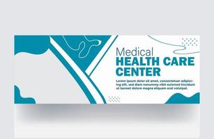 banner médico mídia social post modelo de hospital de cobertura de saúde vetor