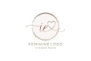 inicial ou seja, logotipo de caligrafia com logotipo de vetor de modelo de círculo de casamento inicial, moda, floral e botânico com modelo criativo.