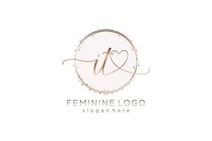 inicialize o logotipo de caligrafia com logotipo de vetor de modelo de círculo de casamento inicial, moda, floral e botânico com modelo criativo.