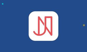 letras do alfabeto iniciais monograma logotipo jn, nj, j e n vetor