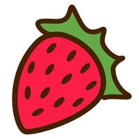 morangos estilo doodle. ilustração vetorial de frutas vetor