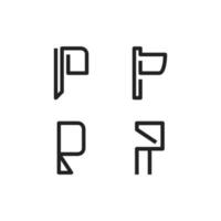 conjunto de designs de logotipo começando com a letra p, adequado para nomes de pessoas ou nomes de empresas vetor