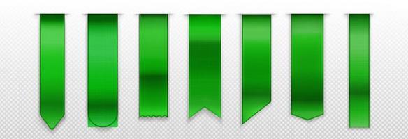 marcadores verdes, fita, maquete de vetor 3d de banner