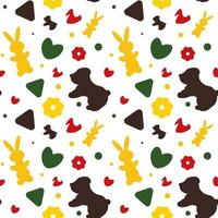 padrão de cores de crianças ursos coelhos imagem de vetor de marmelada de doces coloridos brilhantes