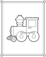 trem de brinquedo adequado para ilustração vetorial de página para colorir infantil vetor