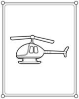 helicóptero de brinquedo adequado para ilustração vetorial de página para colorir infantil vetor