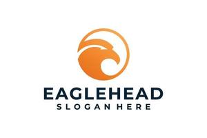 design de vetor de logotipo de cabeça de falcão americano de águia