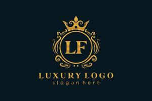 inicial lf carta modelo de logotipo de luxo real em arte vetorial para restaurante, realeza, boutique, café, hotel, heráldica, joias, moda e outras ilustrações vetoriais. vetor