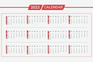 modelo de calendário limpo de ano novo de 2023 vetor