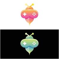 ilustração de logotipo vetorial estilo colorido gradiente de jogo de abelha vetor
