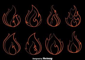 Desenho de fogo Flama Outline Vector