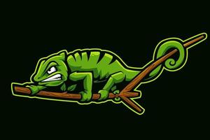 ilustração de desenho animado de logotipo de mascote camaleão vetor